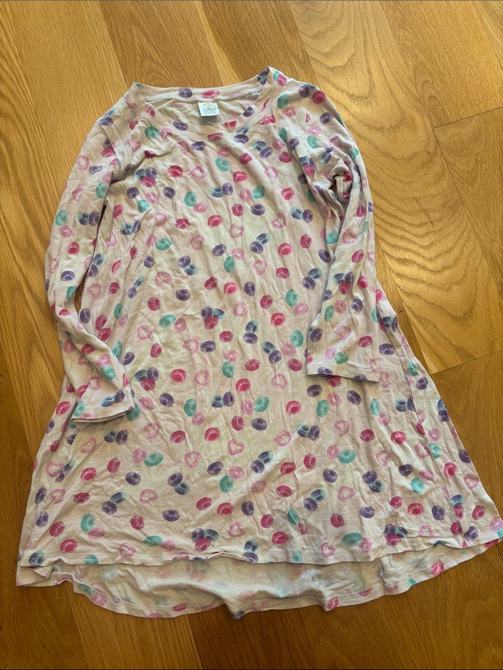 Esme Kids’ Long Sleeve Nightgown - Pink Cereal Print